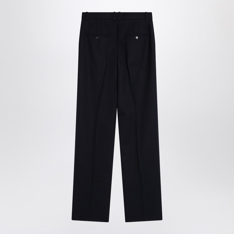Saint Laurent High-waisted Blue Wool Pants