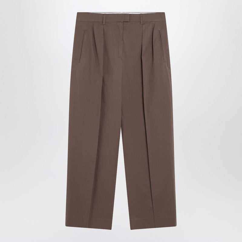 The Row Taupe Cotton Trousers