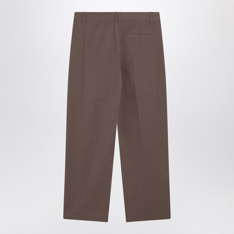 The Row Taupe Cotton Trousers