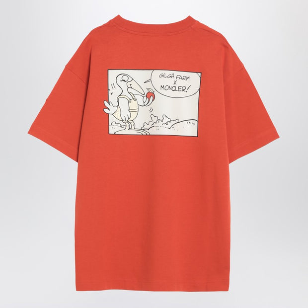 Moncler X Gilga Farm By Donald Glover Bright Orange Cotton T-shirt