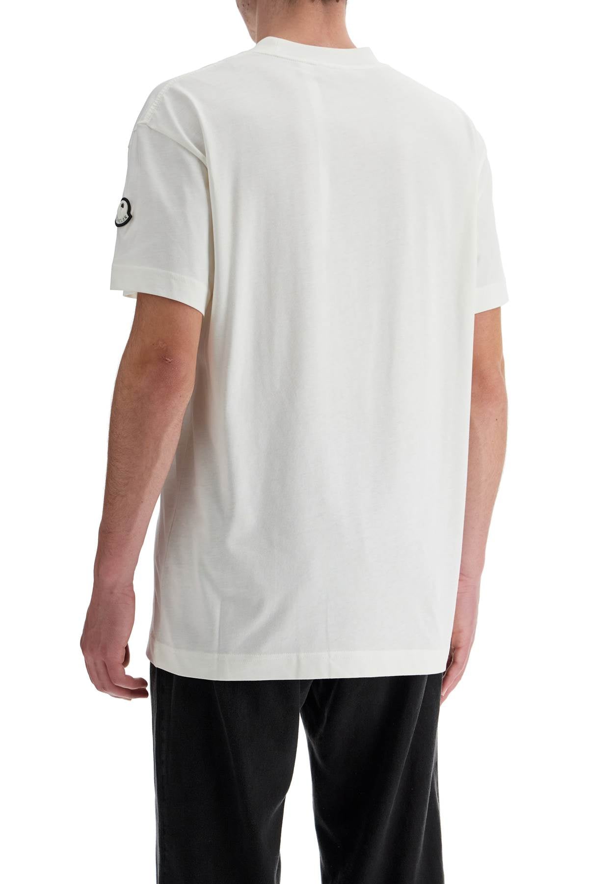 Moncler X Palm Angels White Cotton T-shirt With Racing Logo