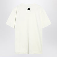Moncler White Cotton T-shirt With Three-dimensional Logo
