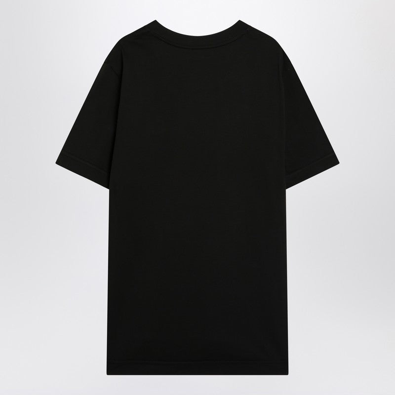 Moncler Black Cotton T-shirt With Logo Patch