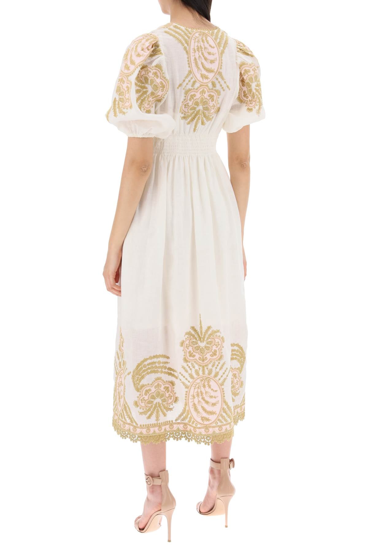 Zimmermann Waverly Embroidered Linen Dress"