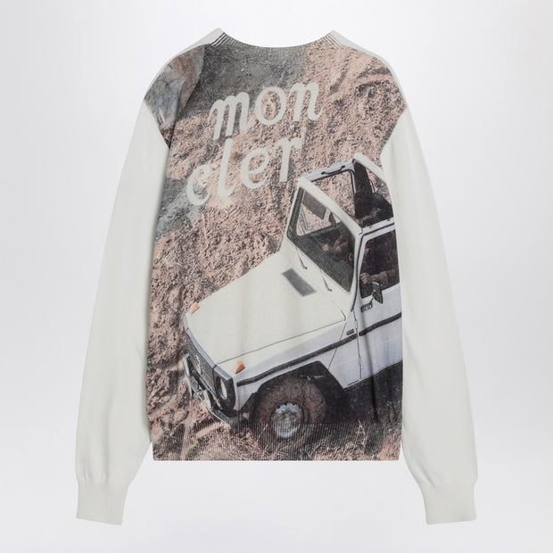 Moncler X Mercedes-Benz By Nigo White Jumper With Logo Print