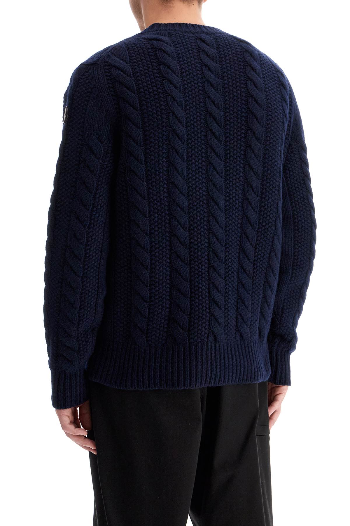 Moncler Wool And Cashmere Cable Knit Pullover Sweater