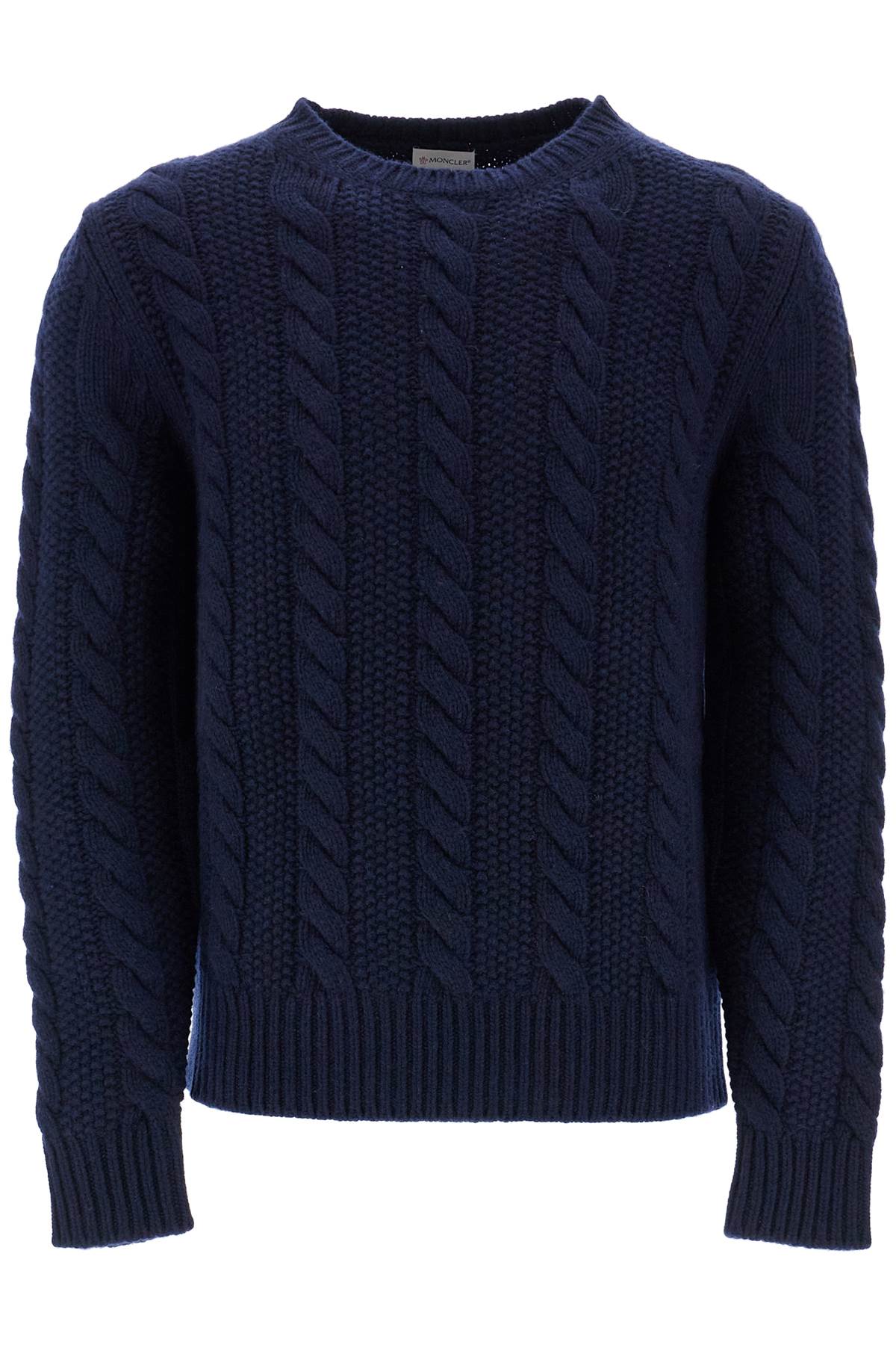 Moncler Wool And Cashmere Cable Knit Pullover Sweater