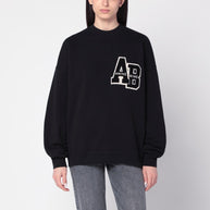 ANINE BING Black Miles Letterman Oversized Sweatshirt