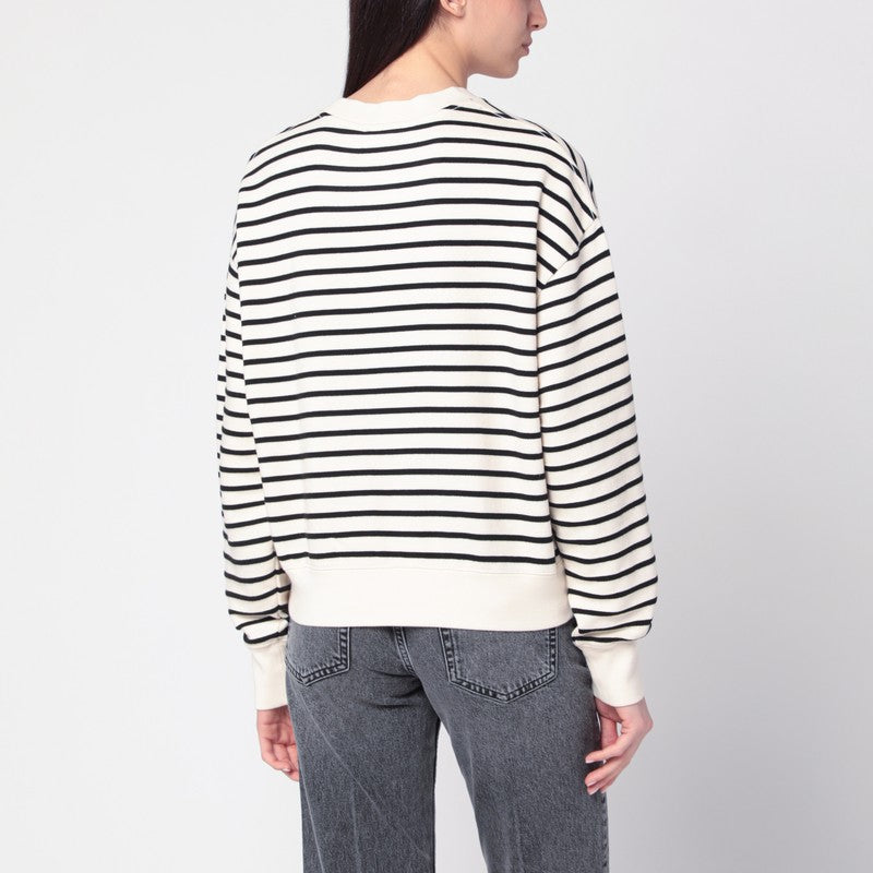ANINE BING Ivory/black Striped Dean Sweatshirt