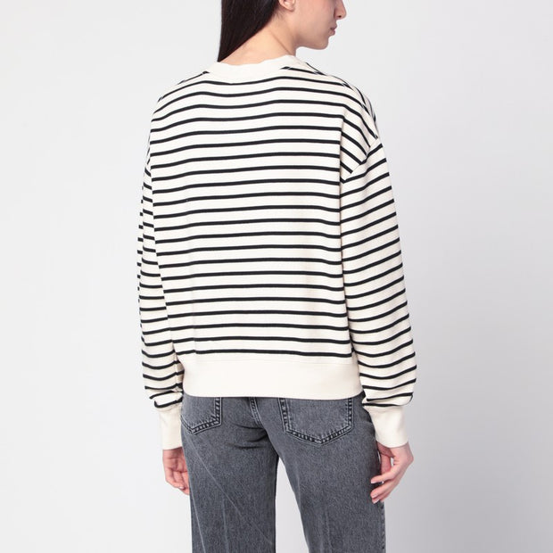 ANINE BING Ivory/black Striped Dean Sweatshirt