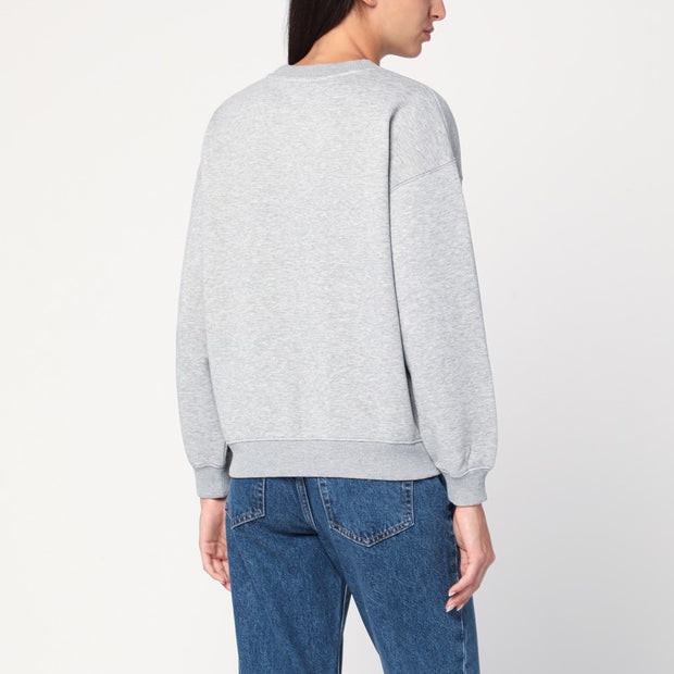 ANINE BING Grey Crewneck Sweatshirt With Logo