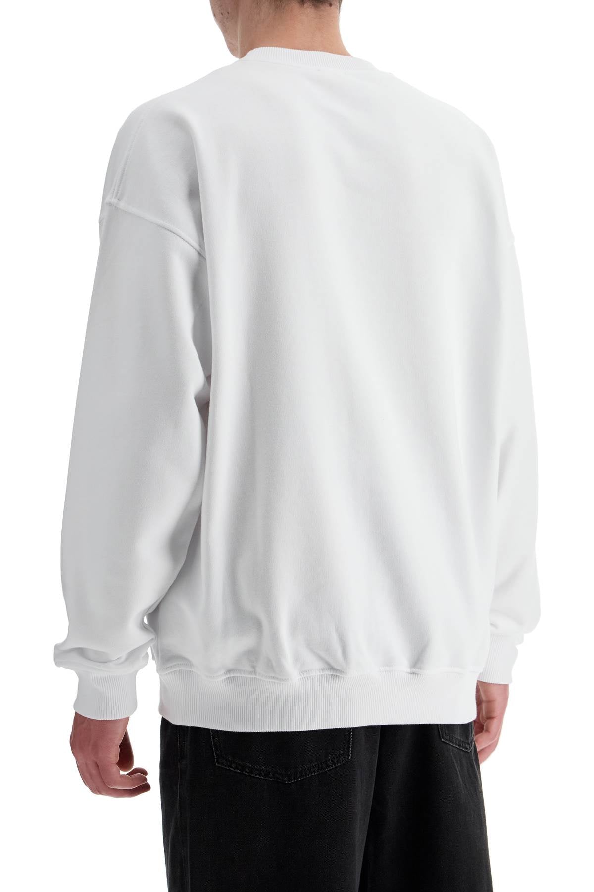 Diesel White Cotton Sweatshirt With Raised Logo