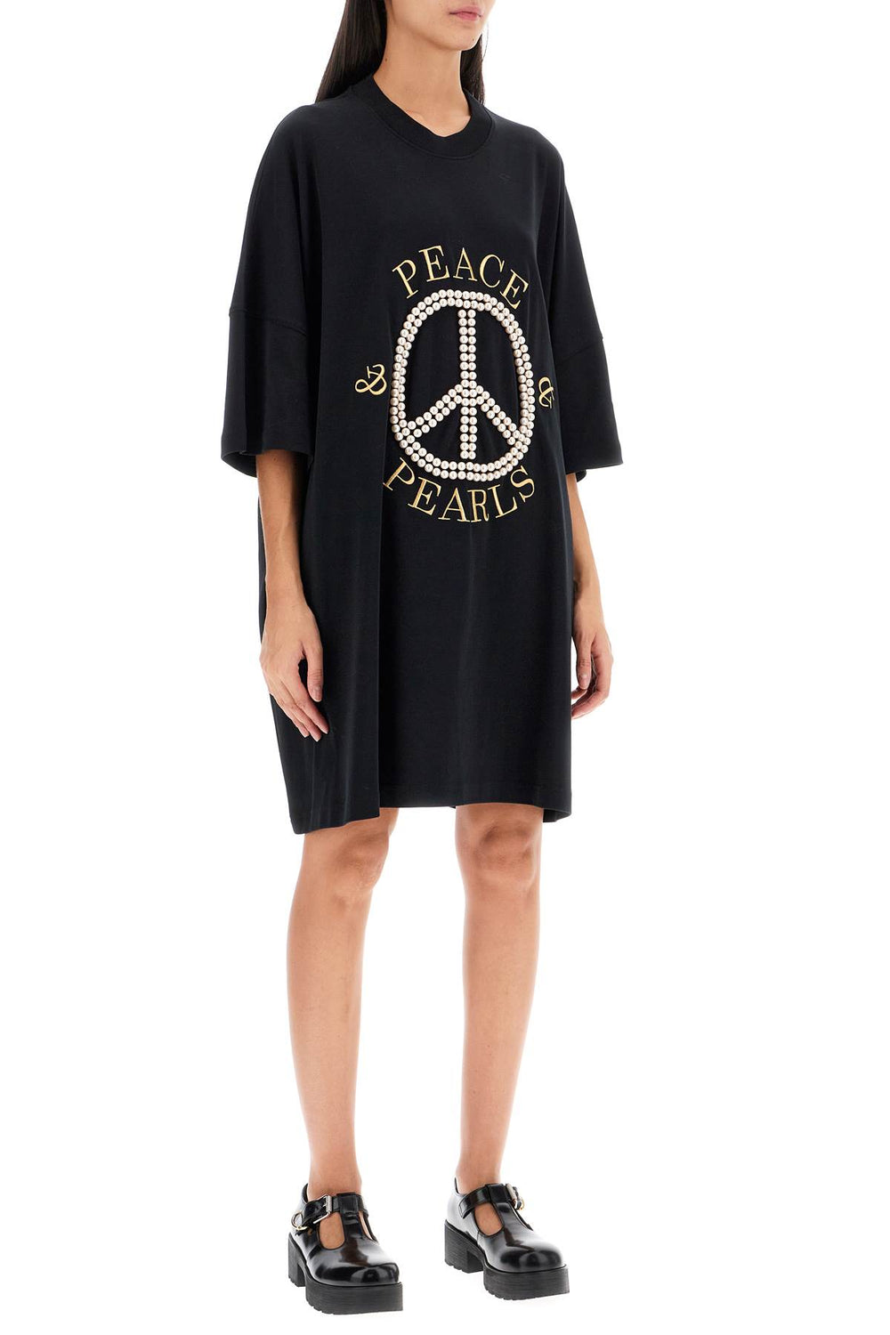 Moschino Peace & Pearls T-shirt Dress