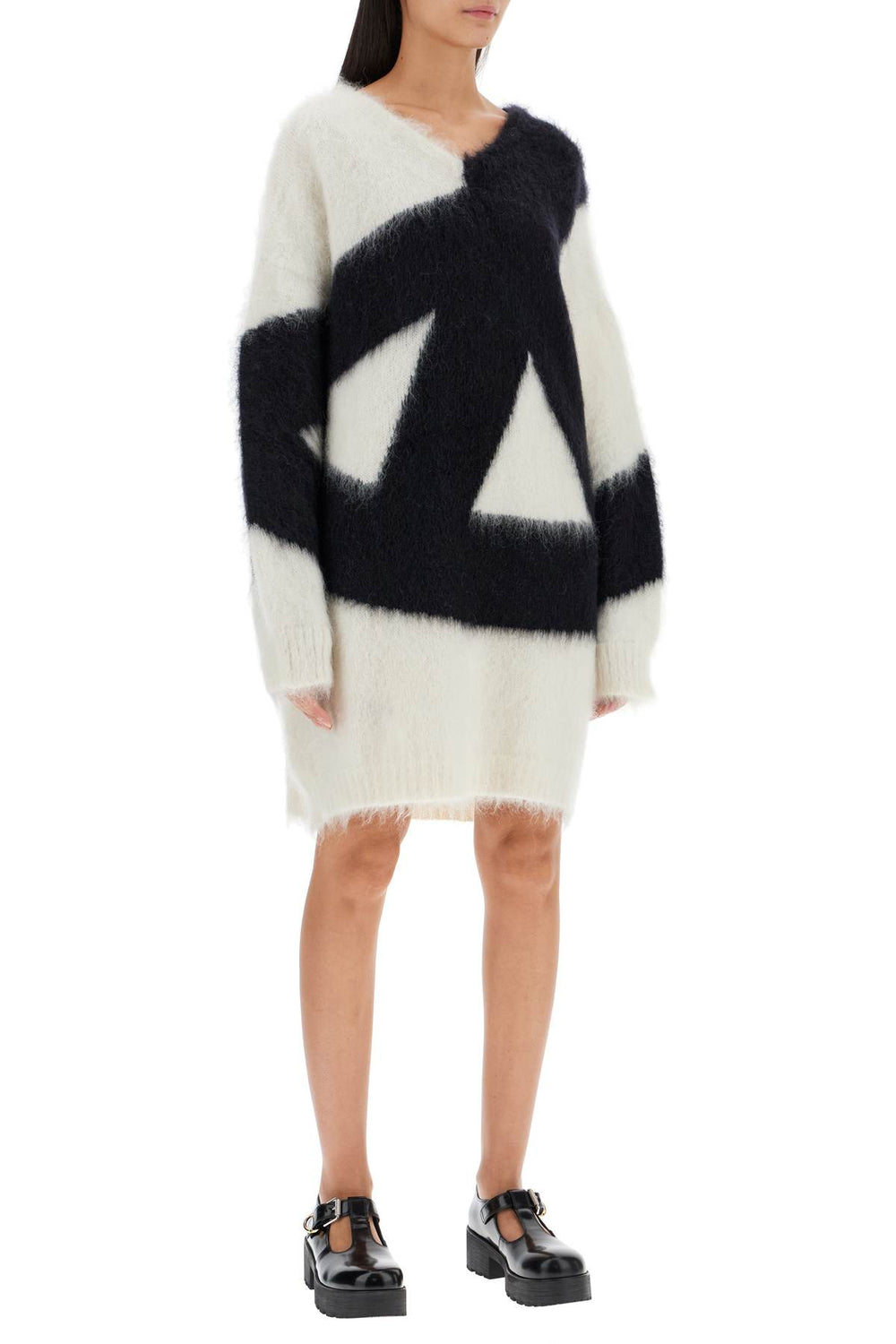 Moschino Peace Sign Brushed Knit Dress