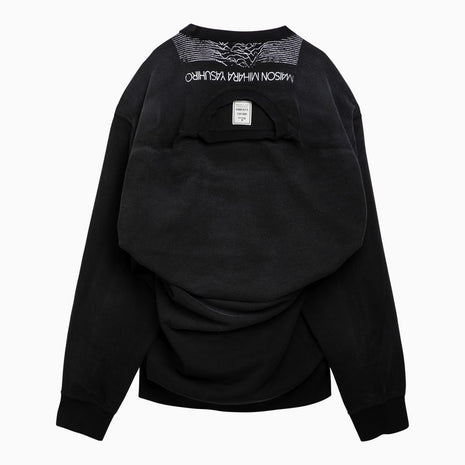 Maison MIHARA YASUHIRO Black Cotton Sweatshirt With Double Neckline