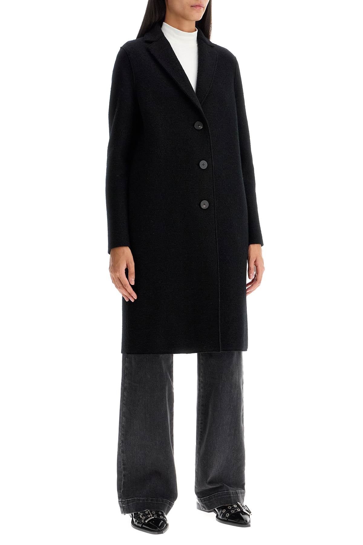 Harris Wharf London Single-Breasted Boiled Wool Coat