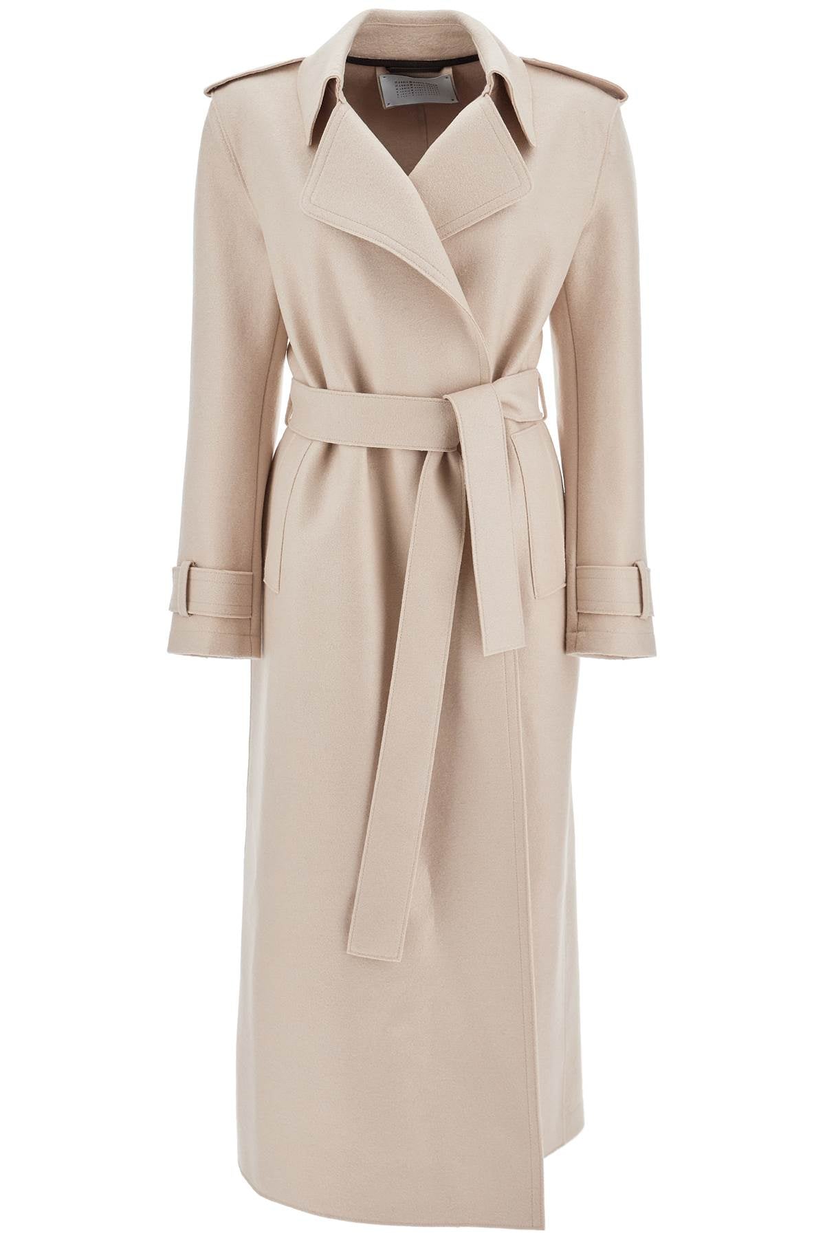 Harris Wharf London Pressed Wool Belted Trench Coat