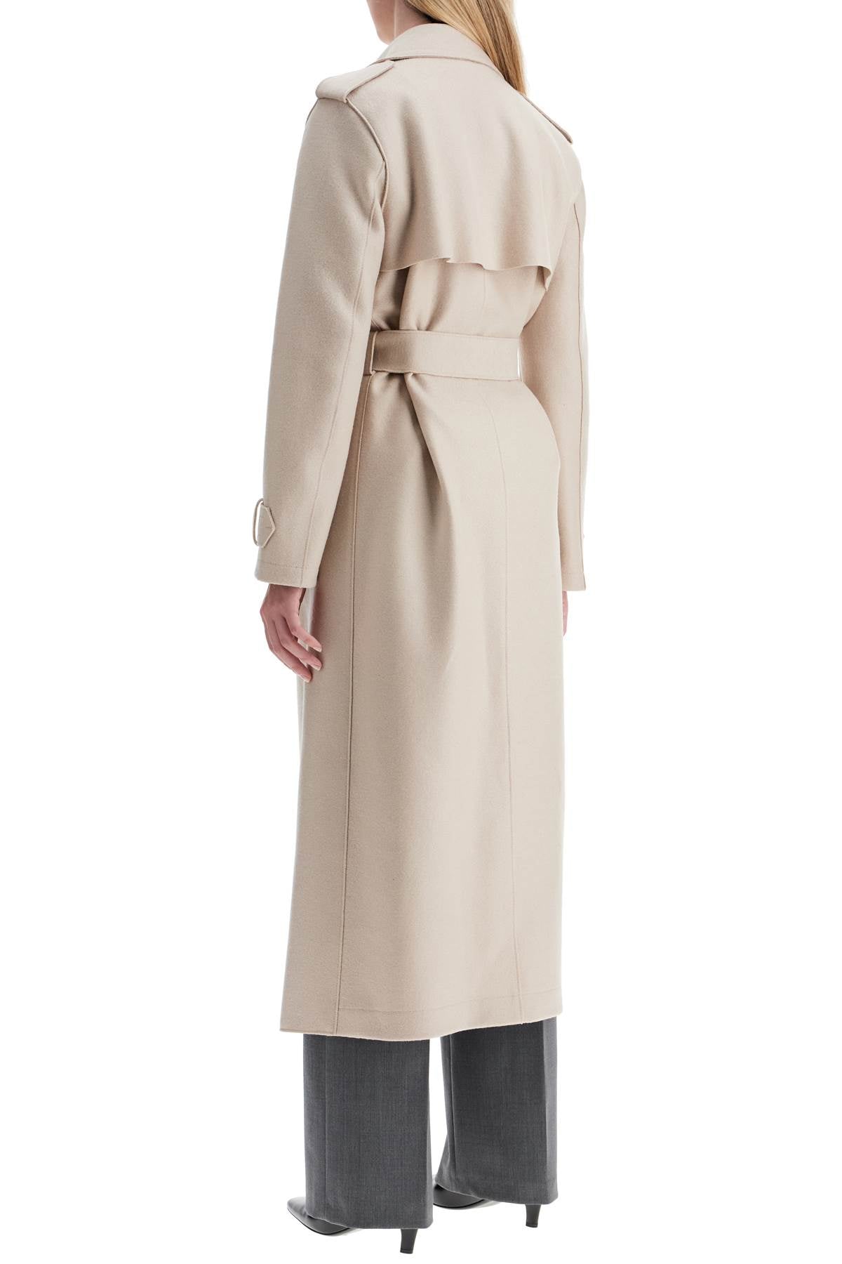 Harris Wharf London Pressed Wool Belted Trench Coat