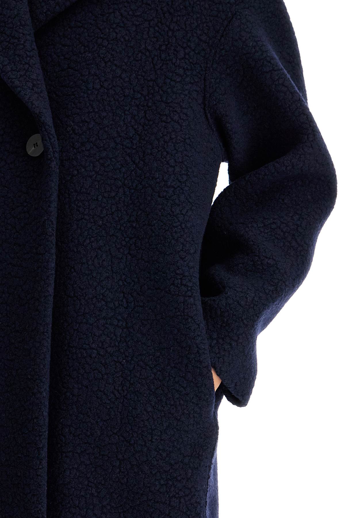 Harris Wharf London Double-breasted Wool Boucle Coat