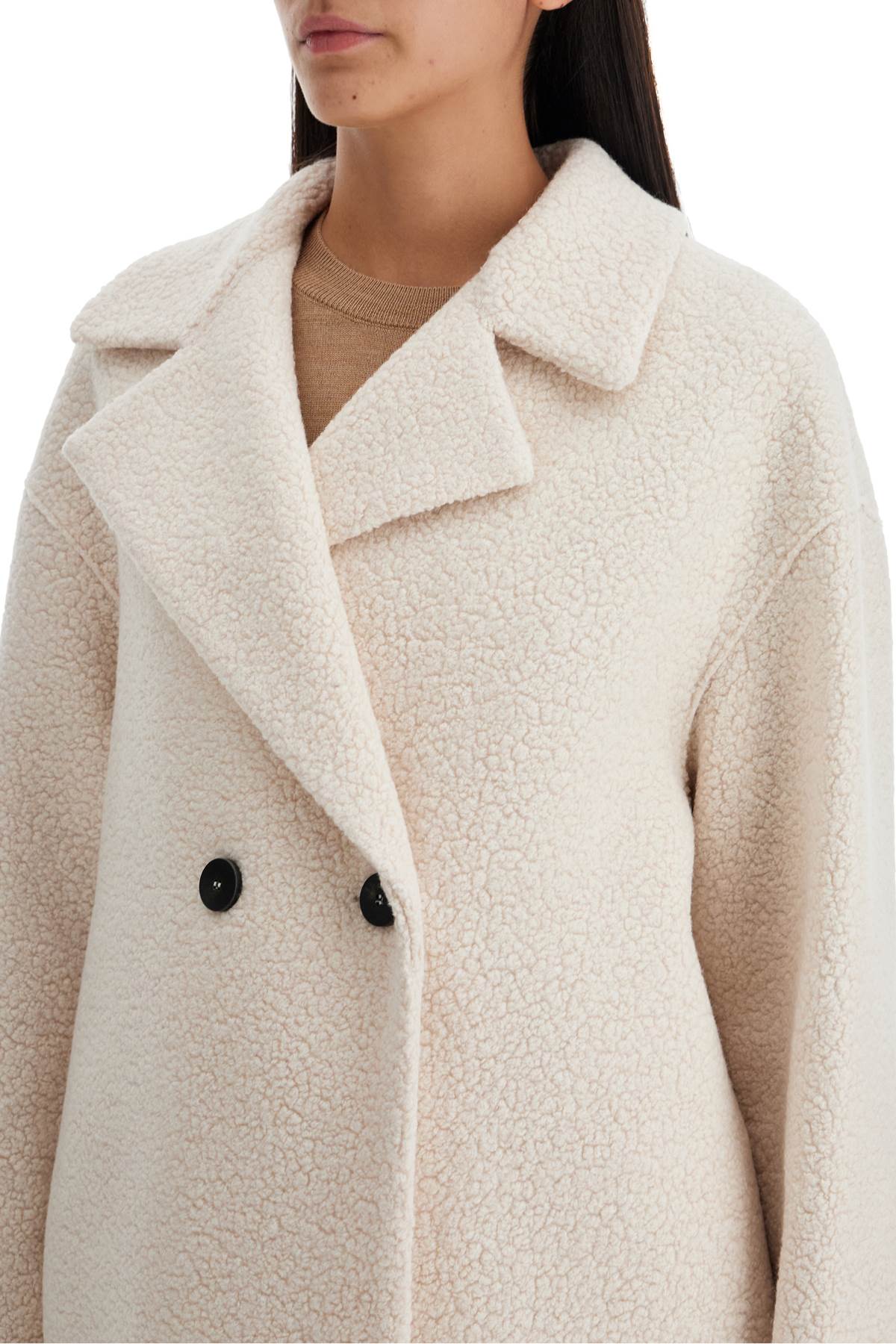 Harris Wharf London Double-breasted Wool Boucle Coat