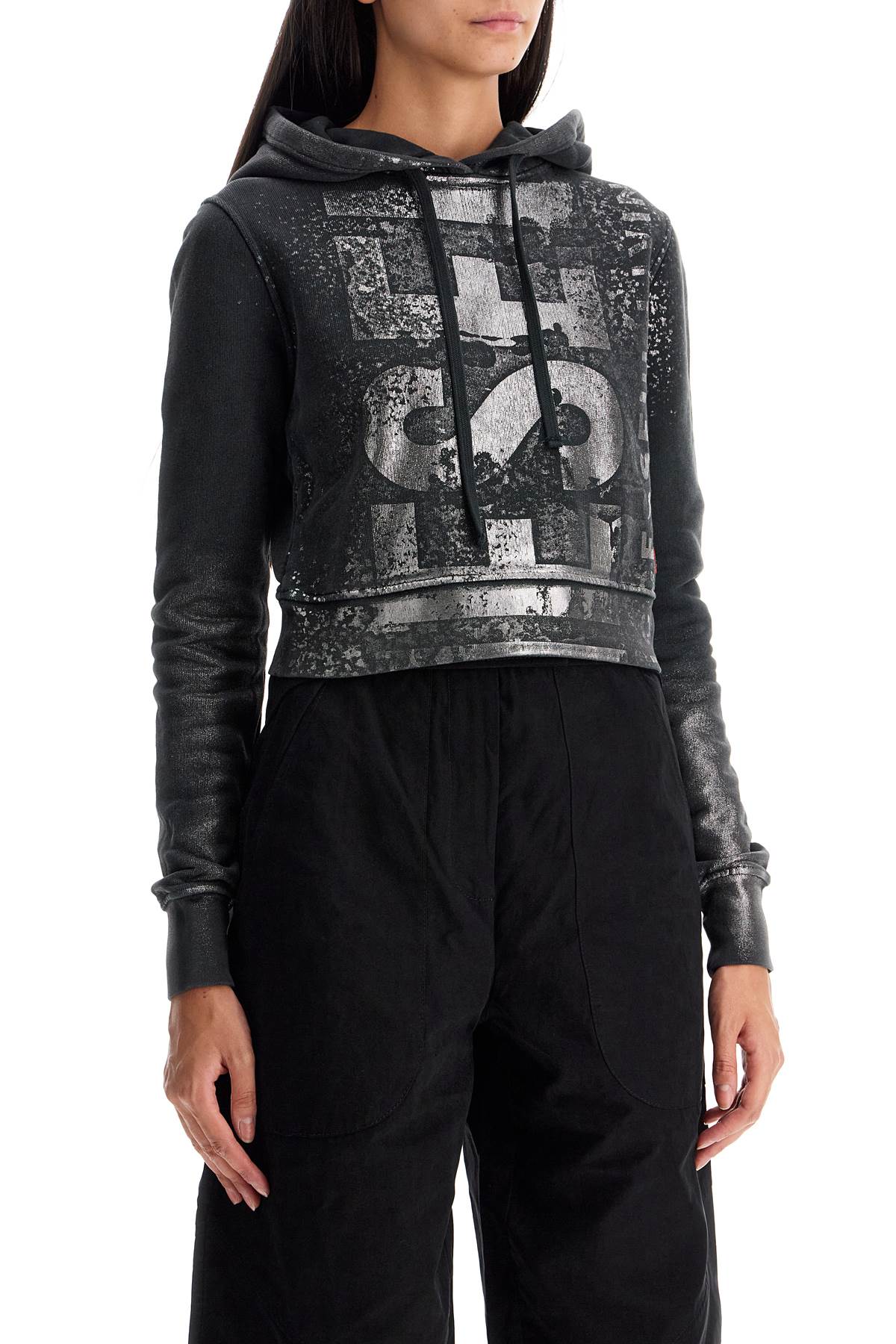 Diesel Metallic Cropped Sweatshirt