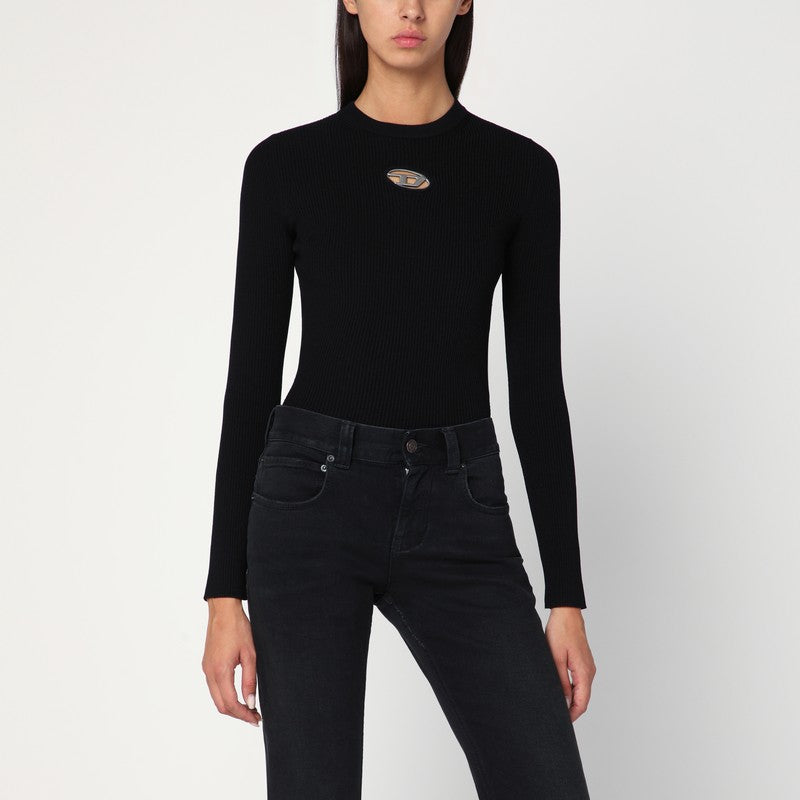 Diesel Black Ribbed M-Valari Sweater