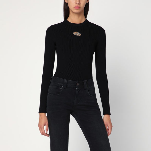 Diesel Black Ribbed M-Valari Sweater