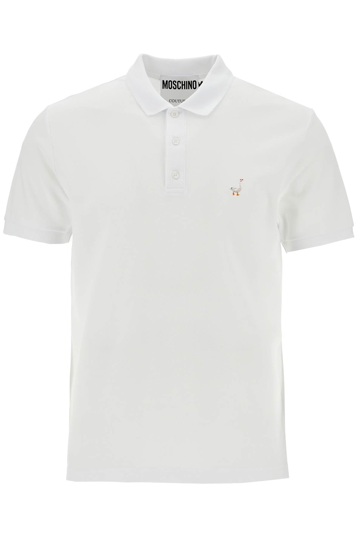 Moschino White Cotton Polo Shirt With Embroidery