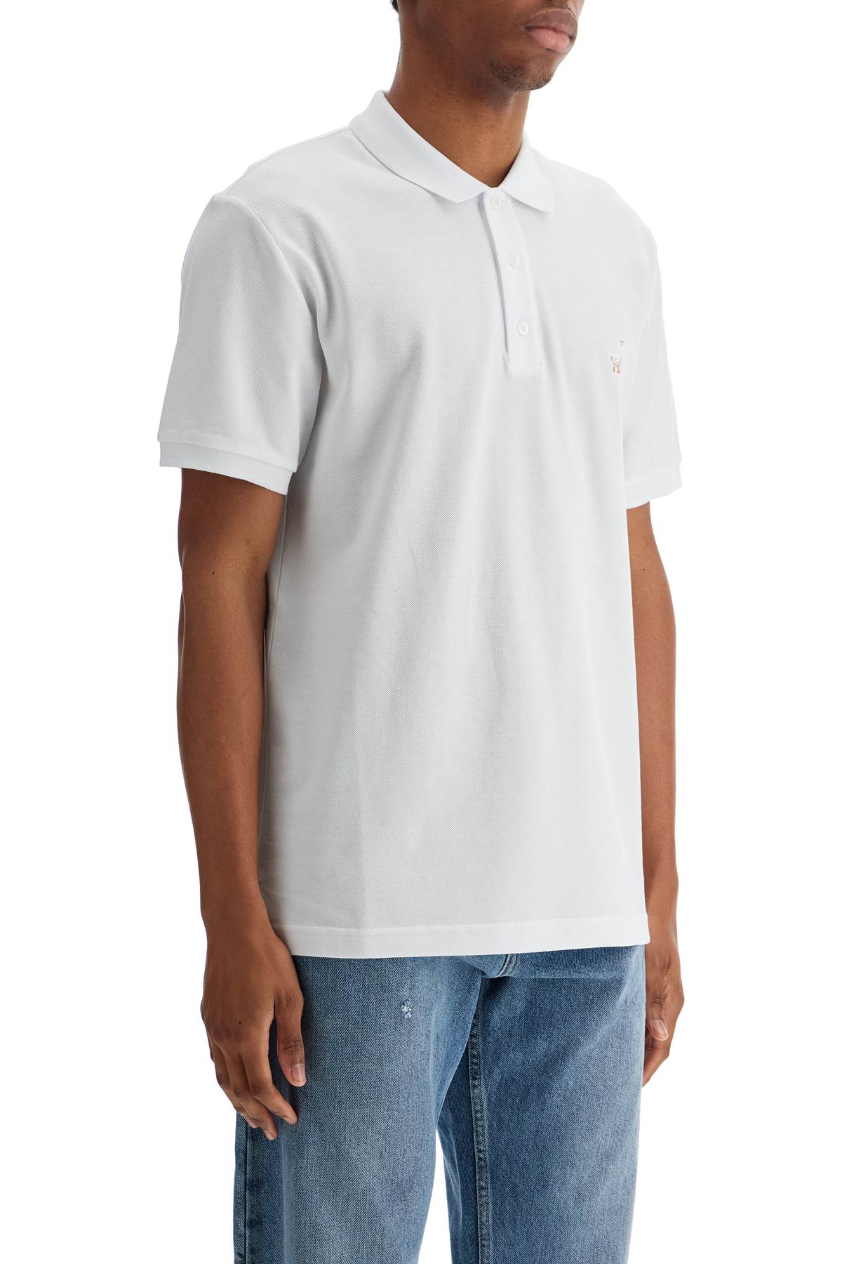 Moschino White Cotton Polo Shirt With Embroidery