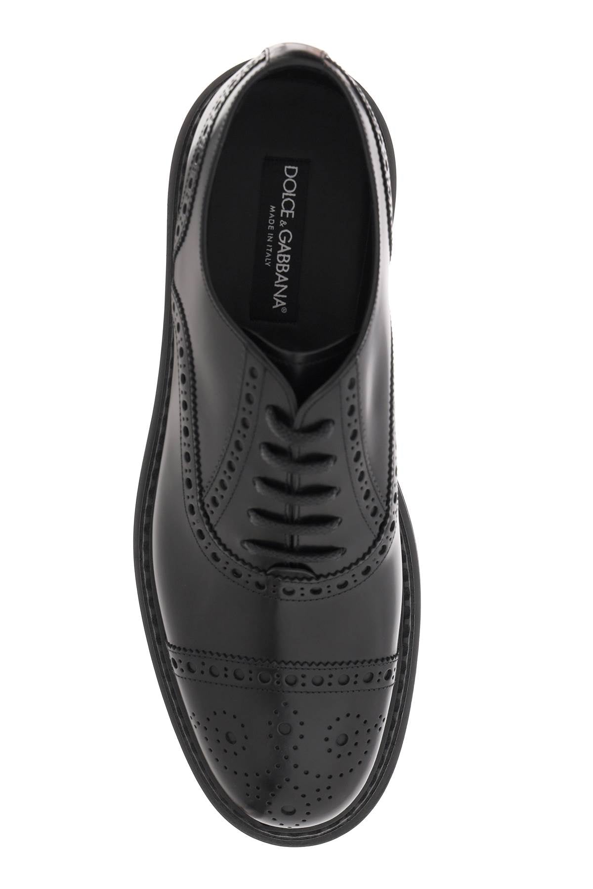 Dolce & Gabbana Brushed Leather Oxford Lace-Up Shoes