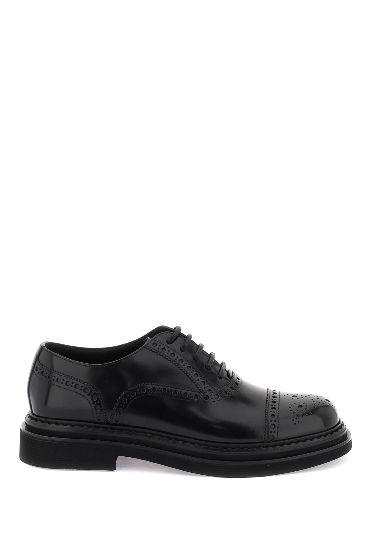 Dolce & Gabbana Brushed Leather Oxford Lace-Up Shoes