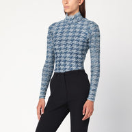 Diesel Blue/light Grey Patterned Turtleneck Sweater