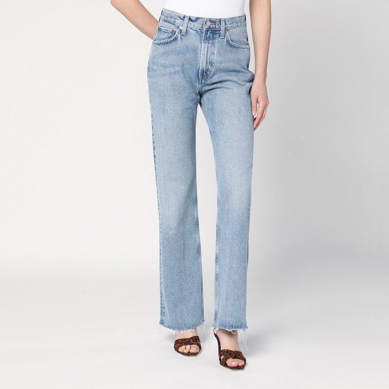 AGOLDE Faded Light Blue Jeans In Regenerated Denim