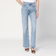 AGOLDE Faded Light Blue Jeans In Regenerated Denim