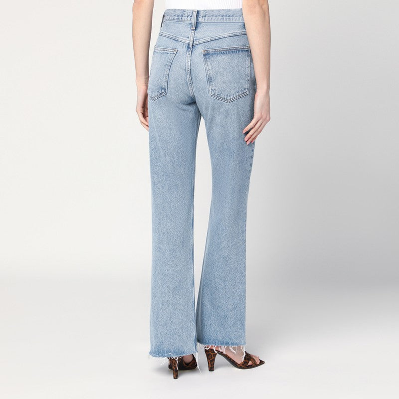 AGOLDE Faded Light Blue Jeans In Regenerated Denim
