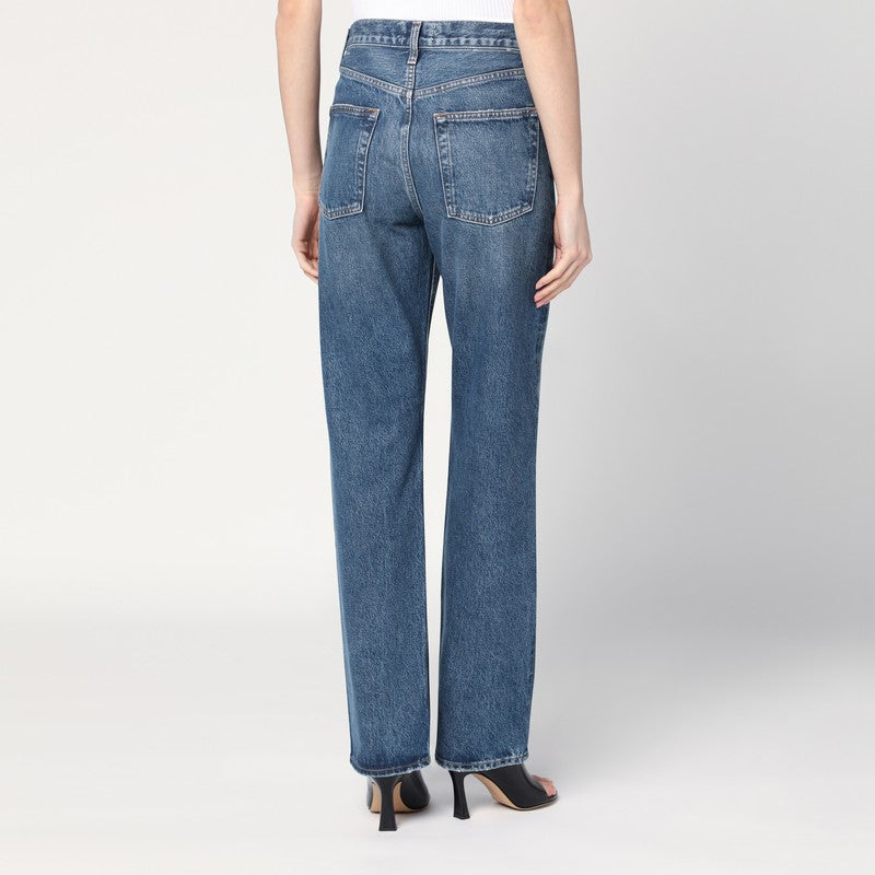 AGOLDE Blue Jeans With A Faded Effect In Blended Regenerated Denim