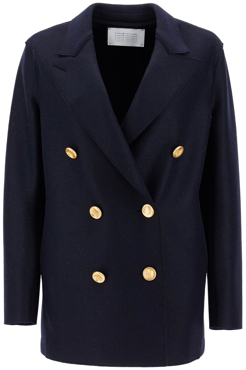 Harris Wharf London Double-Breasted Pressed Wool Coat