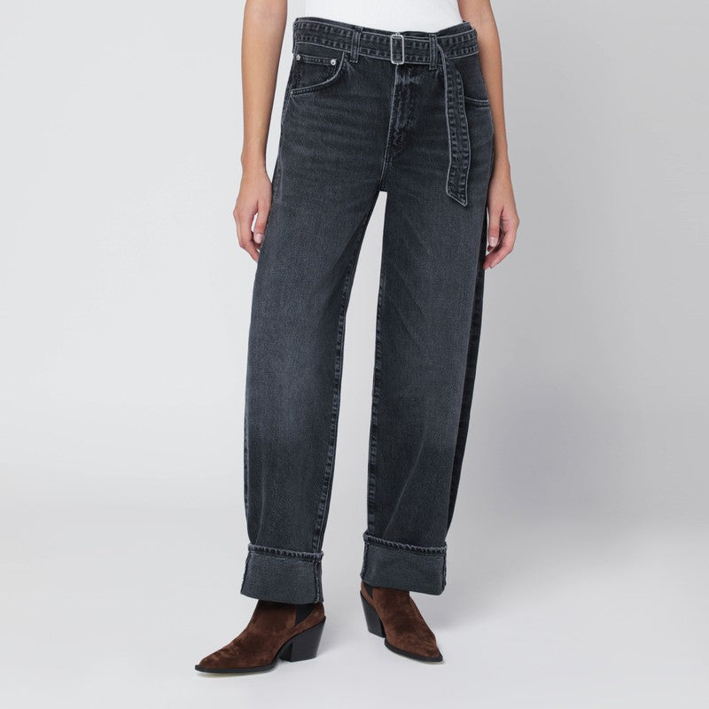 AGOLDE Jeans Cuffer Taper Grey Washed Effect