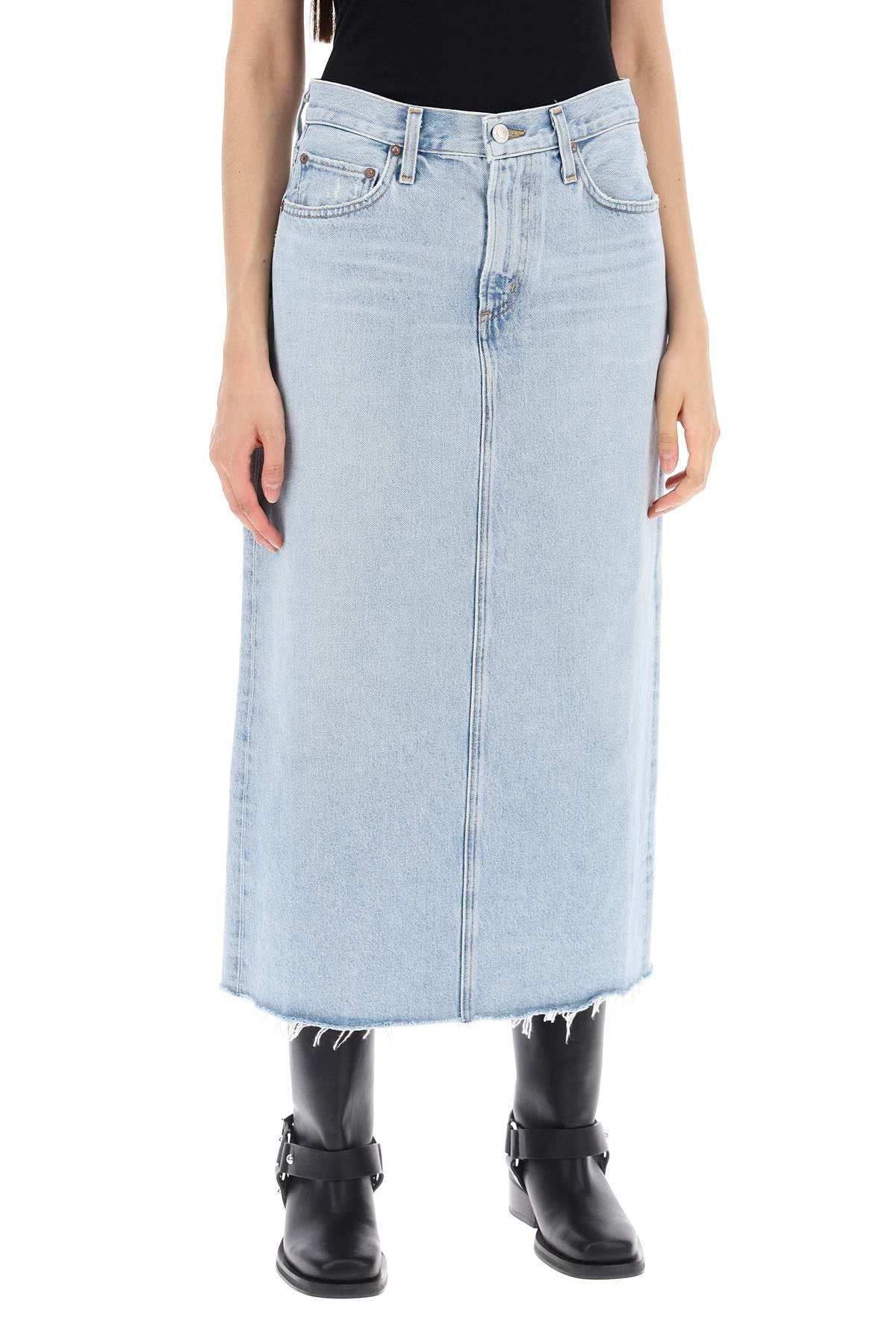 Agolde Della Denim Midi Skirt