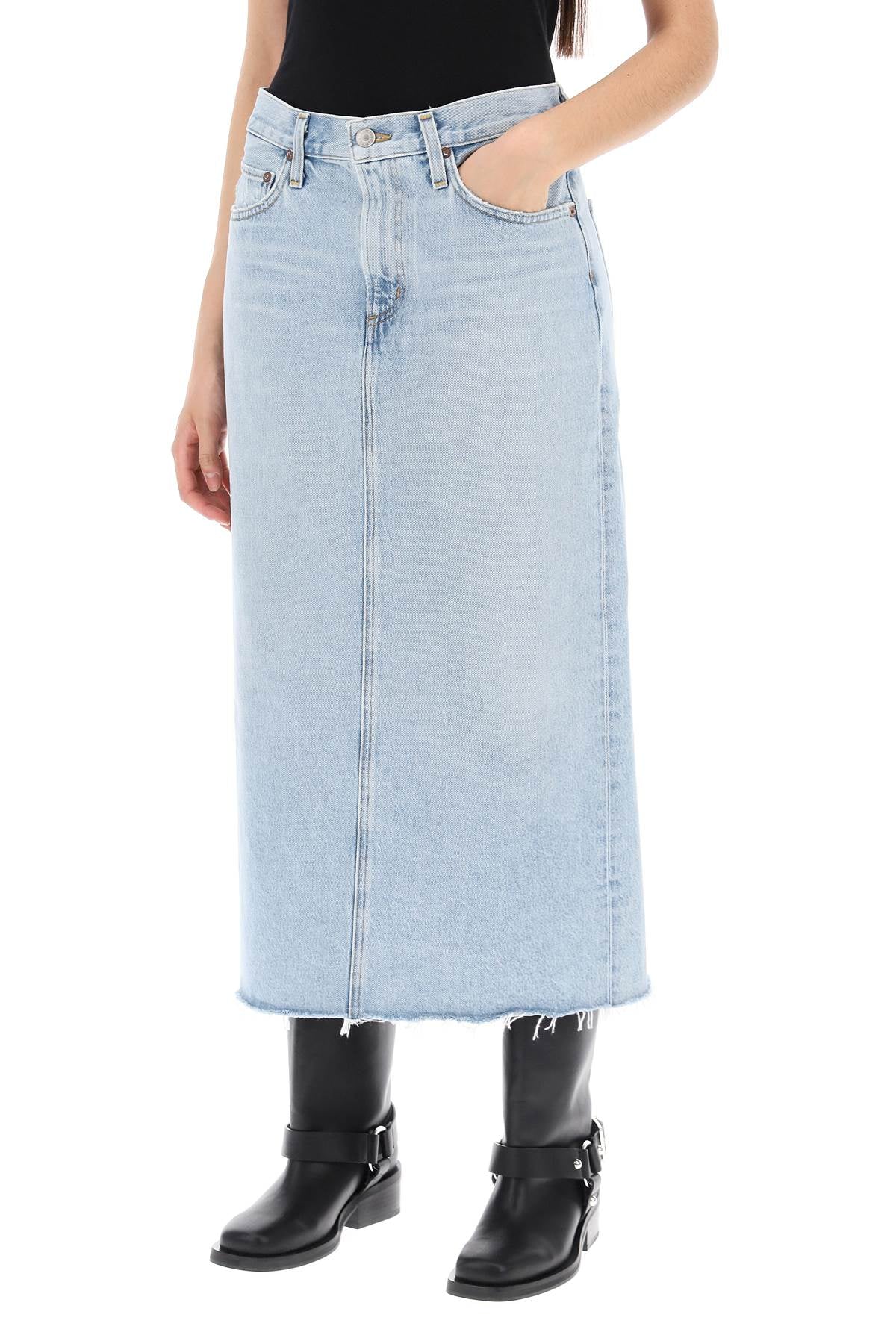 Agolde Della Denim Midi Skirt