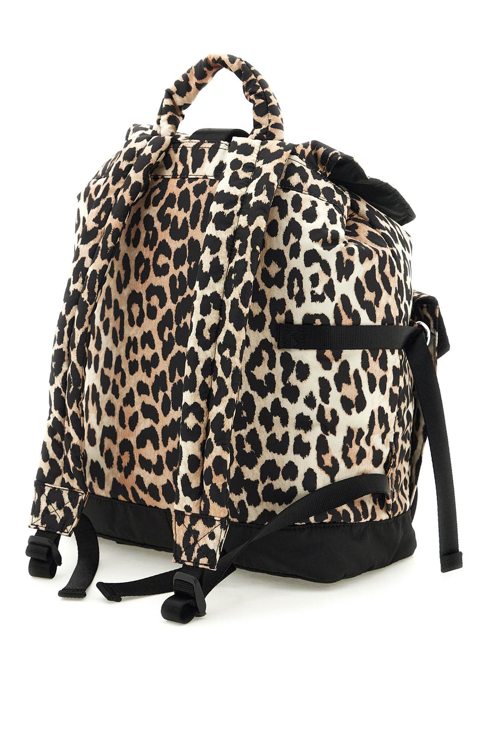 Ganni Leopard Print Nylon Backpack