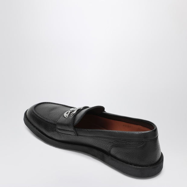 Dolce & Gabbana Black Leather Loafers With DG Logo