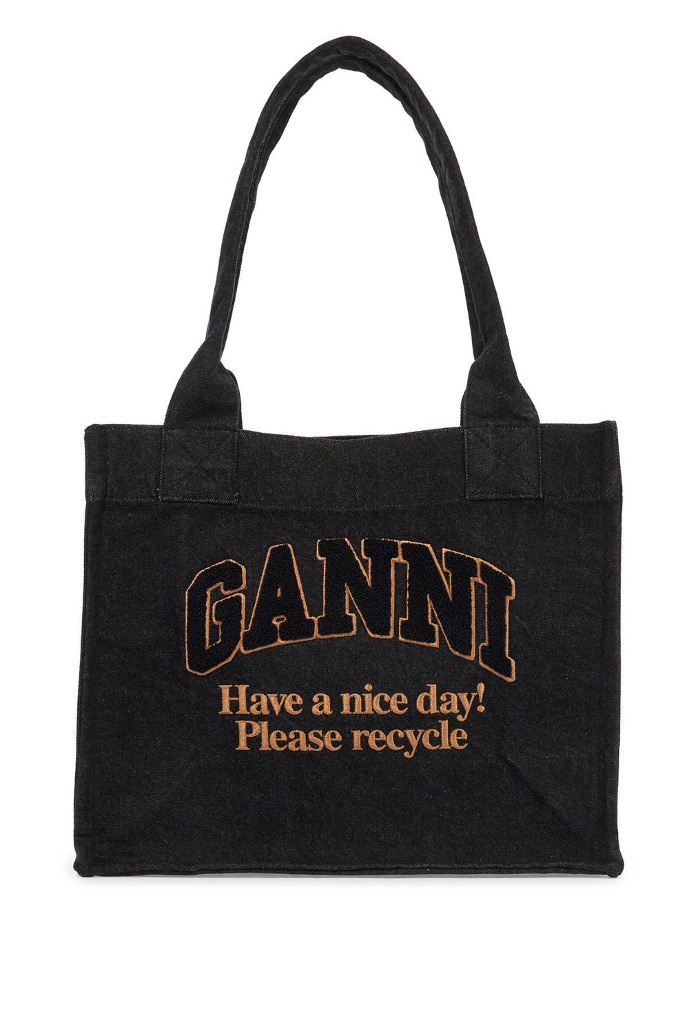 Ganni Large Denim Tote Bag