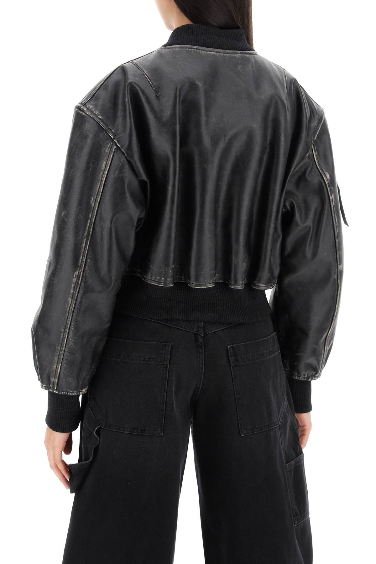 Acne Studios Aged Leather Bomber Jacket