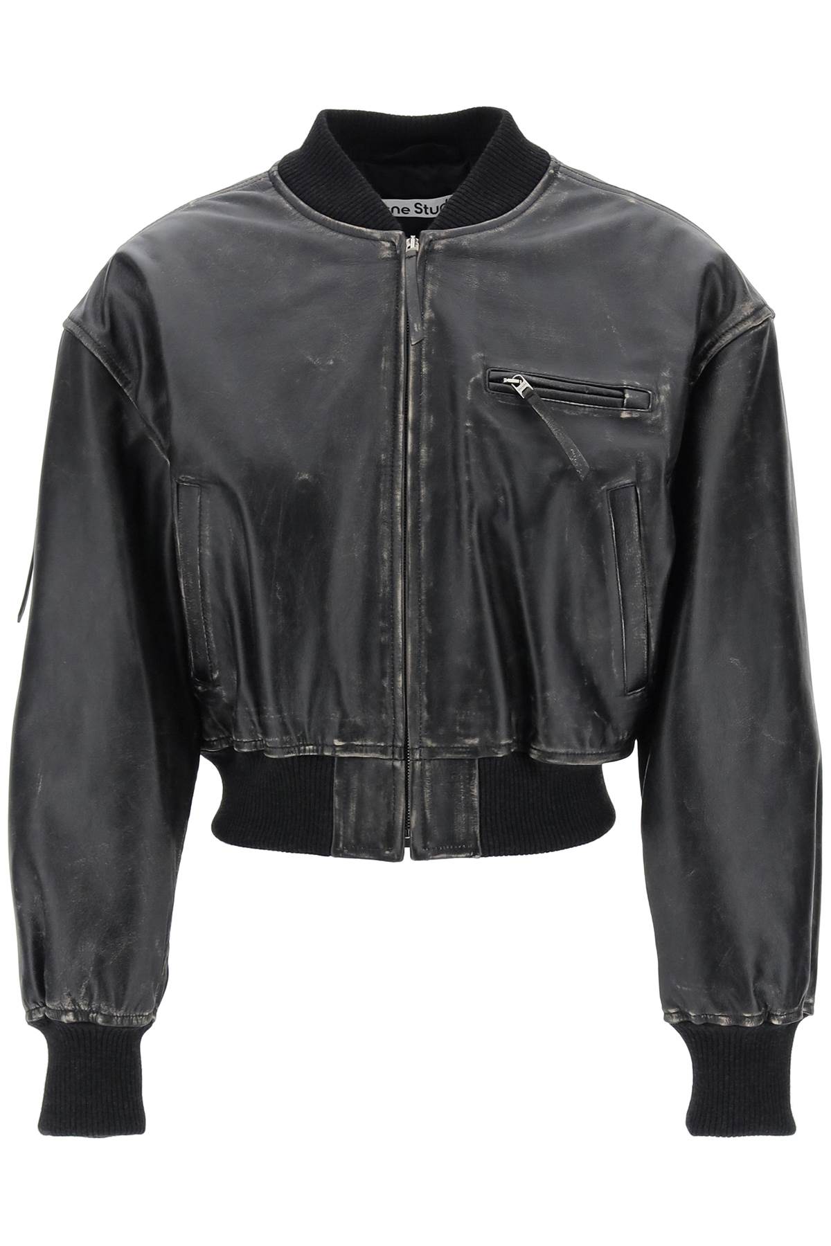 Acne Studios Aged Leather Bomber Jacket