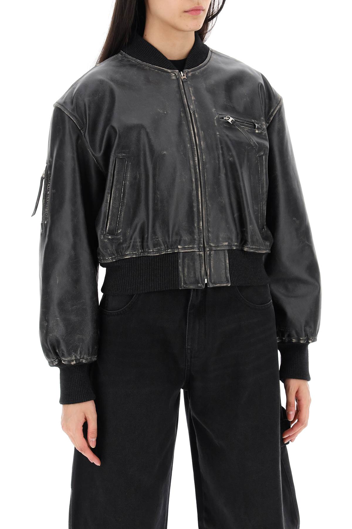 Acne Studios Aged Leather Bomber Jacket