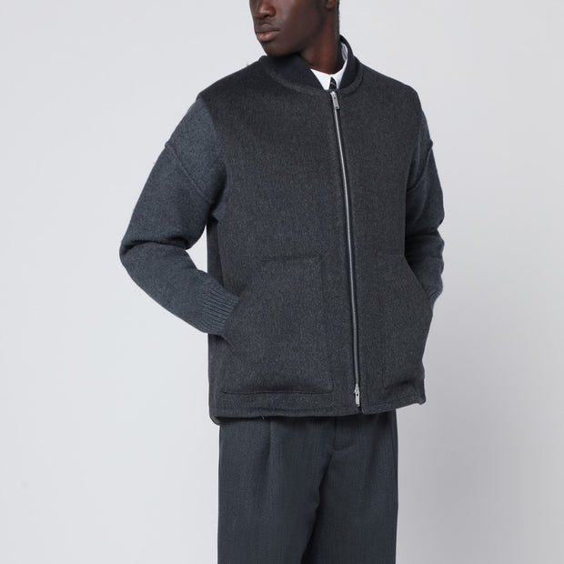 Lardini Grey Wool Zip Gilet