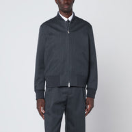 Lardini Grey Wool Zip Bomber