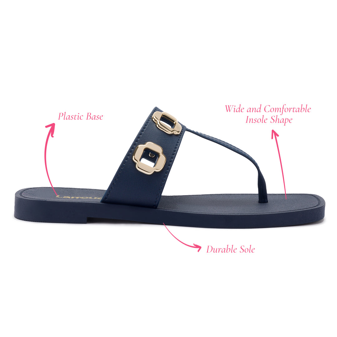 Larroude Milan S In Navy PVC