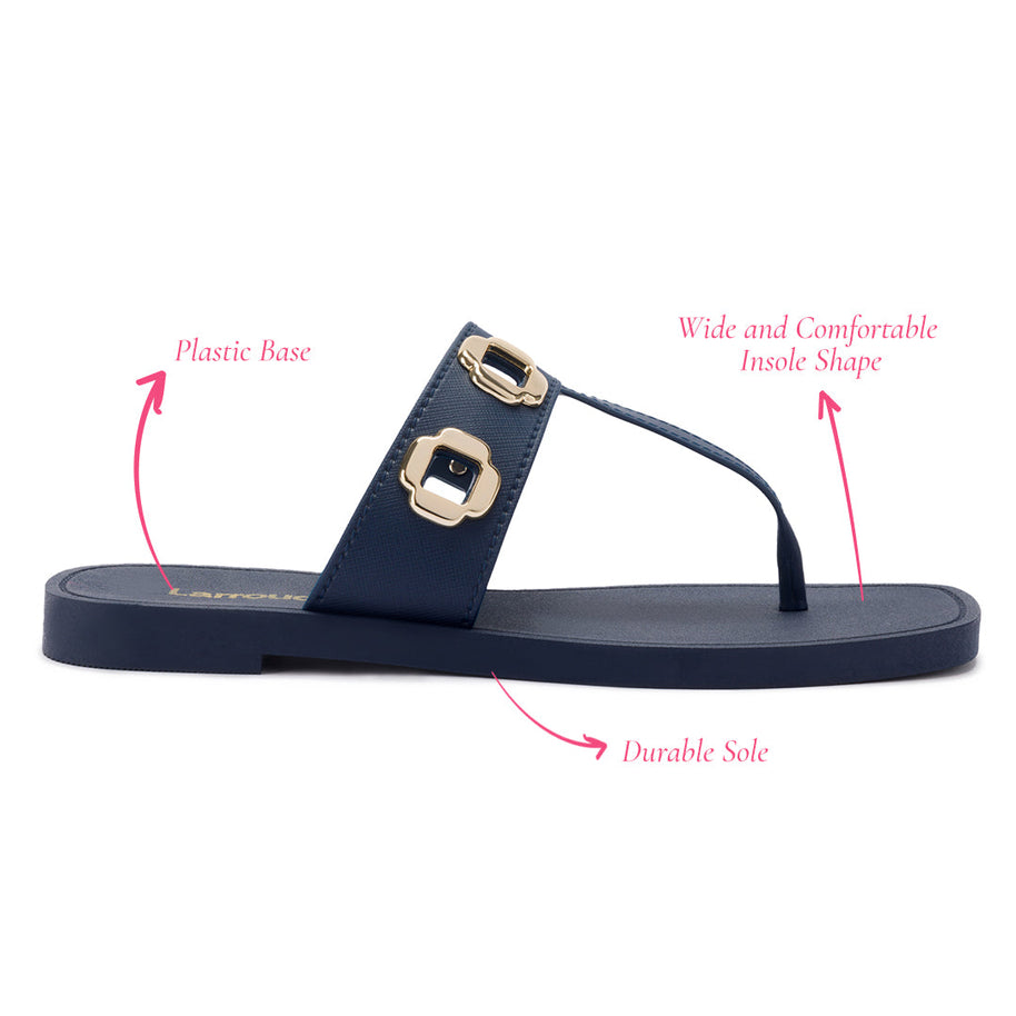 Larroude Milan S In Navy PVC